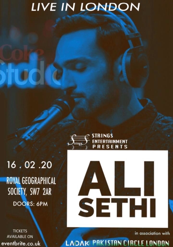 Ali Sethi Event flyer Ladak London February 2020